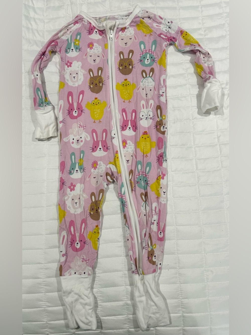 Little Sleepies Pink Animal Print Zip One-Piece Footie